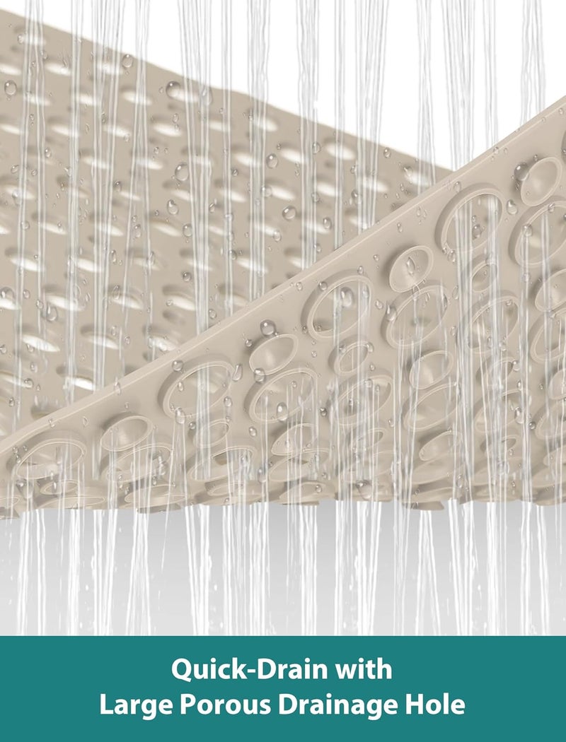 Yonala Extra Large Shower Mat, 47 x 32 Inch Non Slip Shower Mats for Inside Shower, Soft TPE Shower Floor Mat with Suction Cups and Drain Holes, Machine Washable Bathroom Shower Mat, Easy to Clean - Image 5